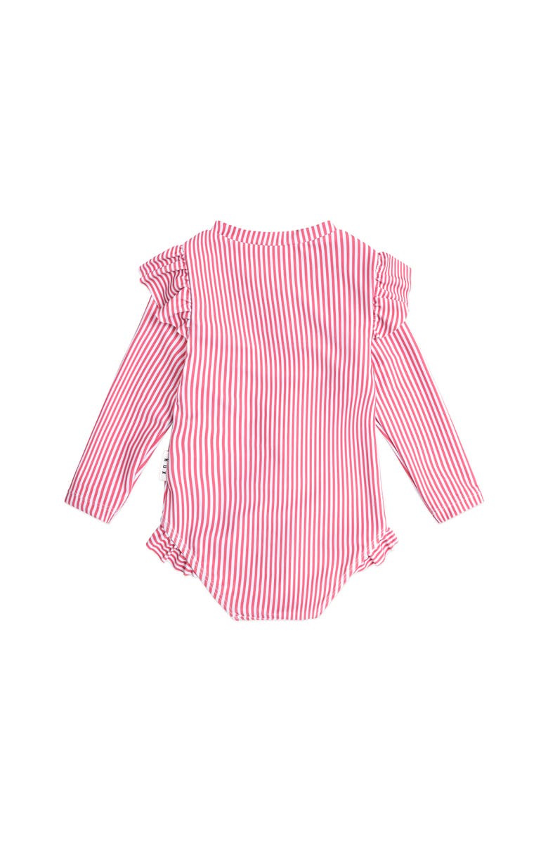 Huxbaby Frill Swimsuit Cherry Pie Stripe, Alternate, color, Cherry