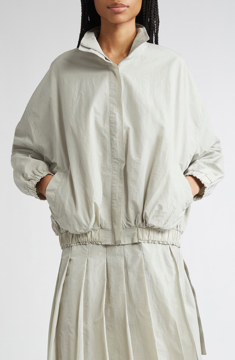 renaissance renaissance Alex Double Layer Bubble Hem Taffeta Bomber Jacket, Main, color, 