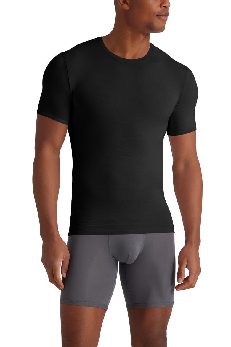 3-Pack Second Skin Stay Tucked Crewneck Undershirts, Alternate, color, WHITE, WHITE, BLACK