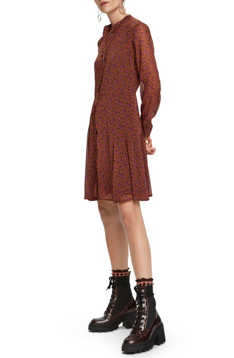 Scotch & Soda Long Sleeve A-line Dress, Alternate, color,