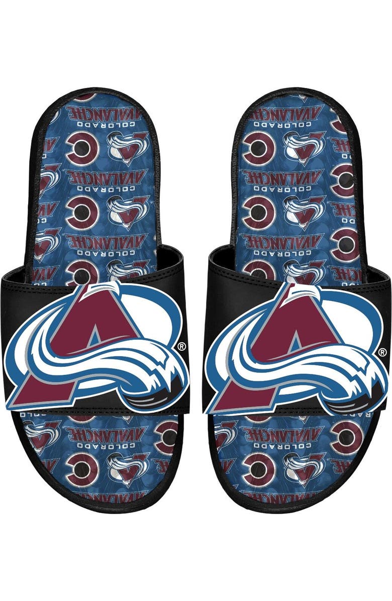 ISLIDE Colorado Avalanche Team Pattern Gel Slide Sandals, Main, color,