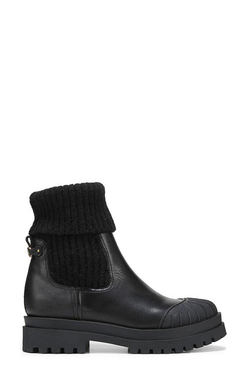 Sam Edelman Steele Knit Chelsea Boot Black Leather In Black