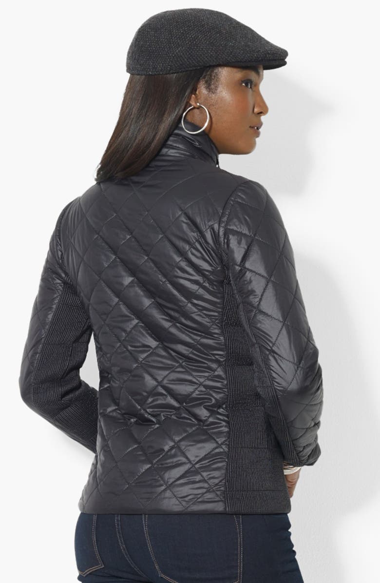 Lauren Ralph Lauren Quilted Scuba Jacket, Alternate, color, Black