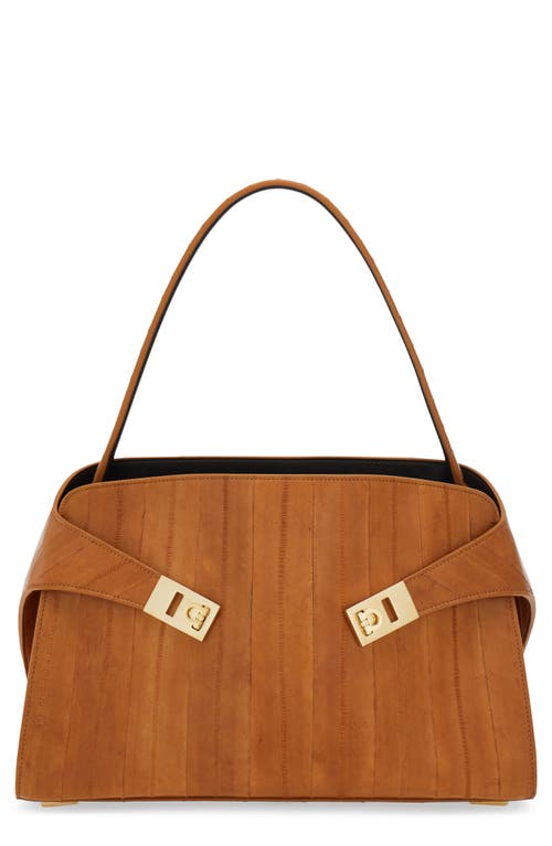 FERRAGAMO Small Hug Eelskin Leather Shoulder Bag in Beige/testa Di Moro at Nordstrom