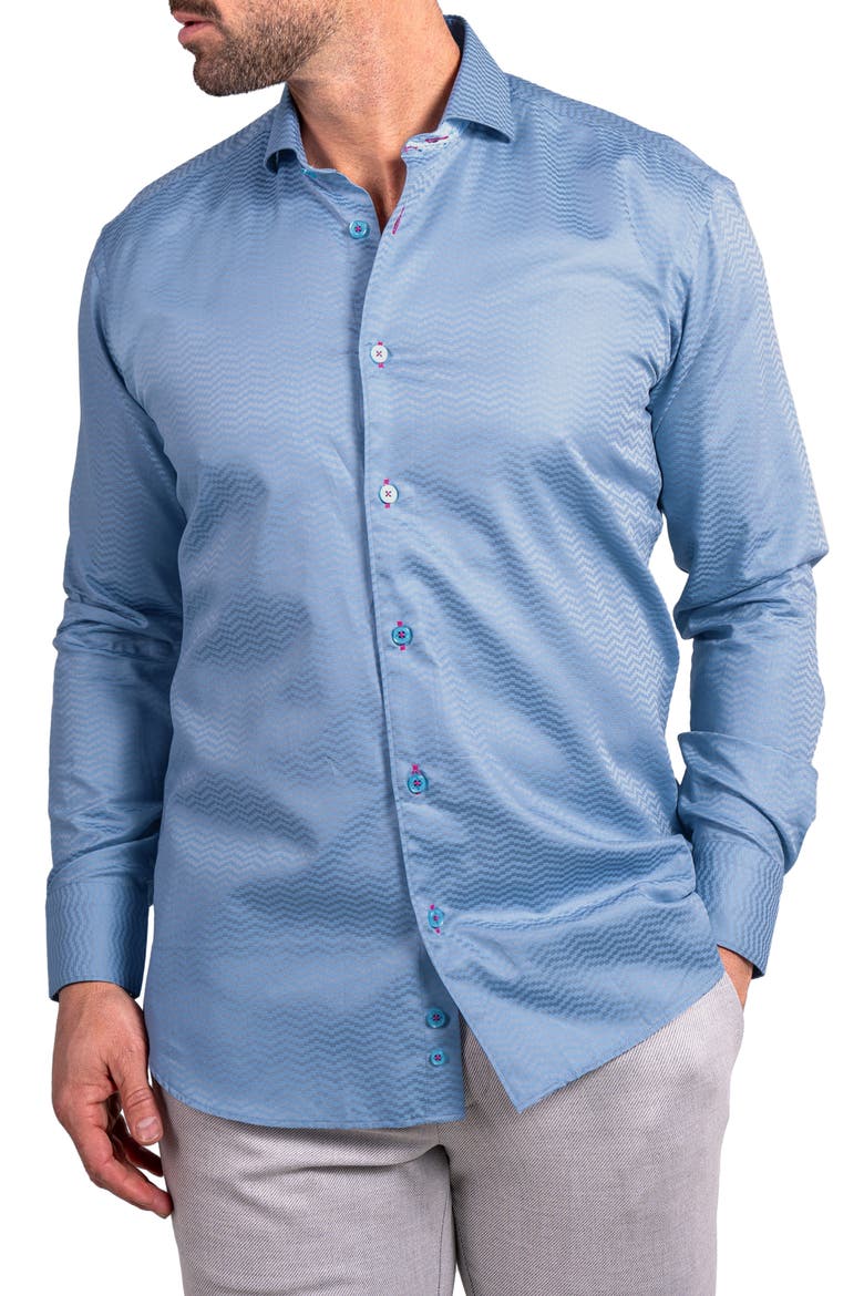 Einstein Ascension Contemporary Fit Button-Up Shirt, Alternate, color, GREY