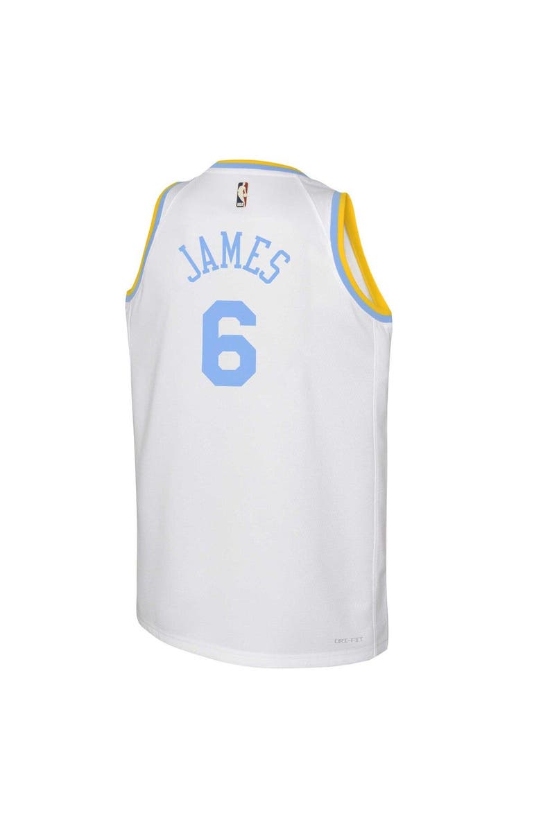 Nike Youth Nike LeBron James White Los Angeles Lakers 2022/23 Swingman Jersey - Classic Edition, Alternate, color,