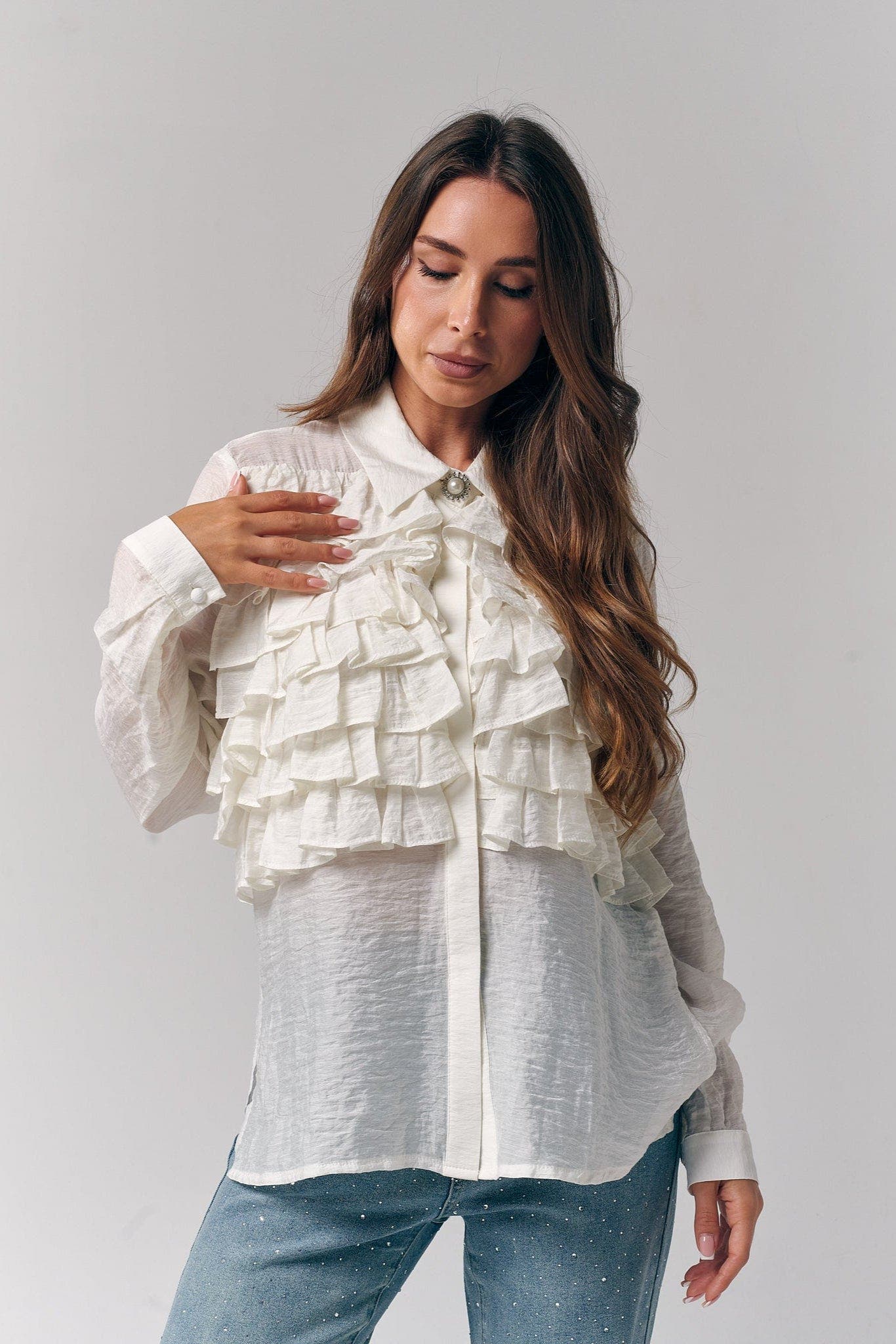 Silk Ruffles Blouse - image 2