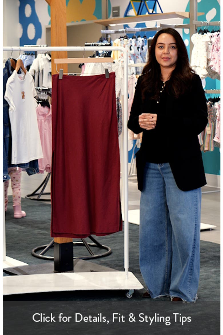 Linen Blend Column Maxi Skirt video
