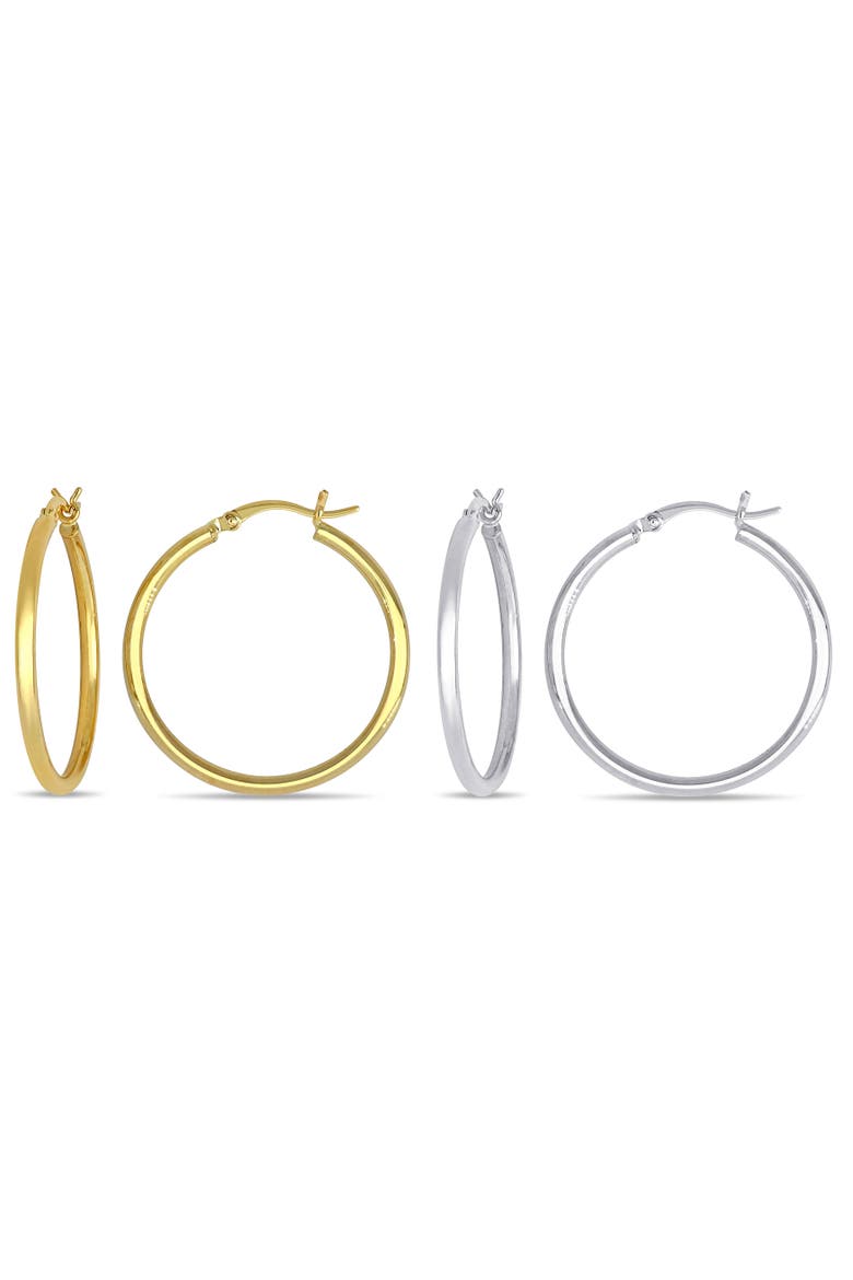2-Piece Set 30mm Hoop Earrings 10k Gold, Main, color, Yellow Gold