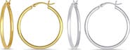Julianna B. 2-Piece Set 30mm Hoop Earrings 10k Gold