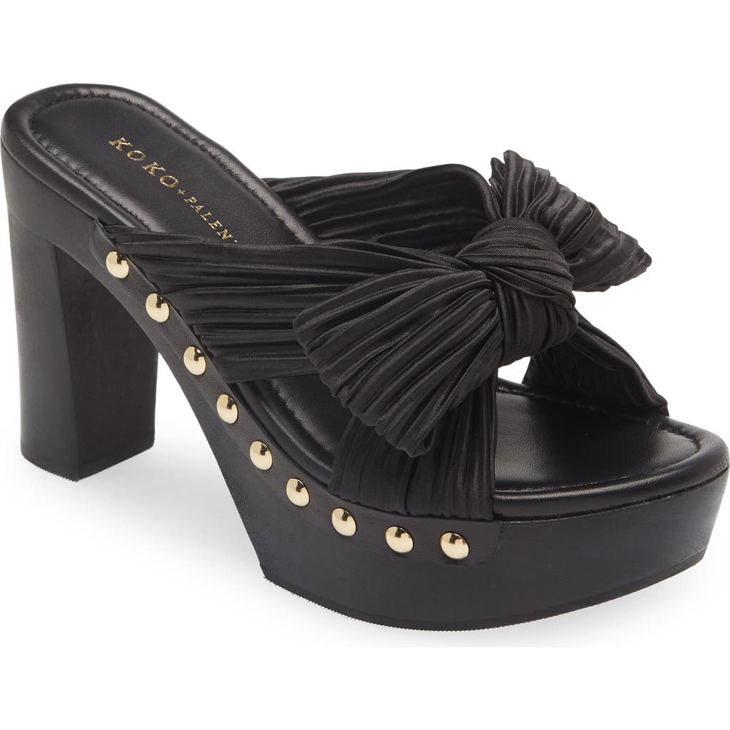KOKO + PALENKI Jana Sandal in Black Satin