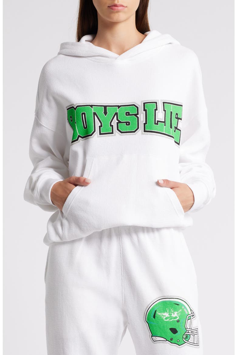 Don't Fumble Racer Cotton Graphic Sweatshirt, Main, color, WHITE