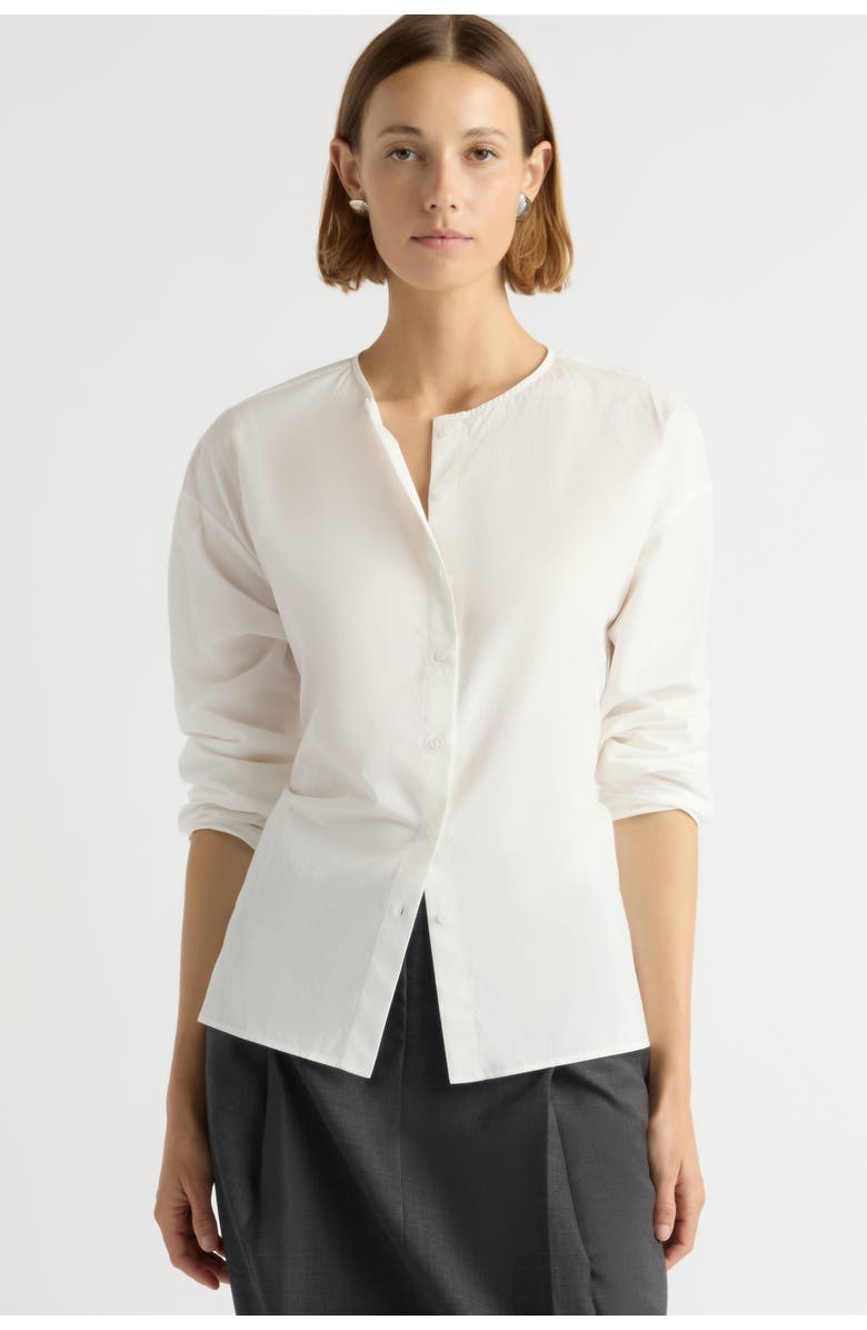 Modern Citizen Jinsol Cinch-Waist Cotton Poplin Blouse, Alternate, color, White