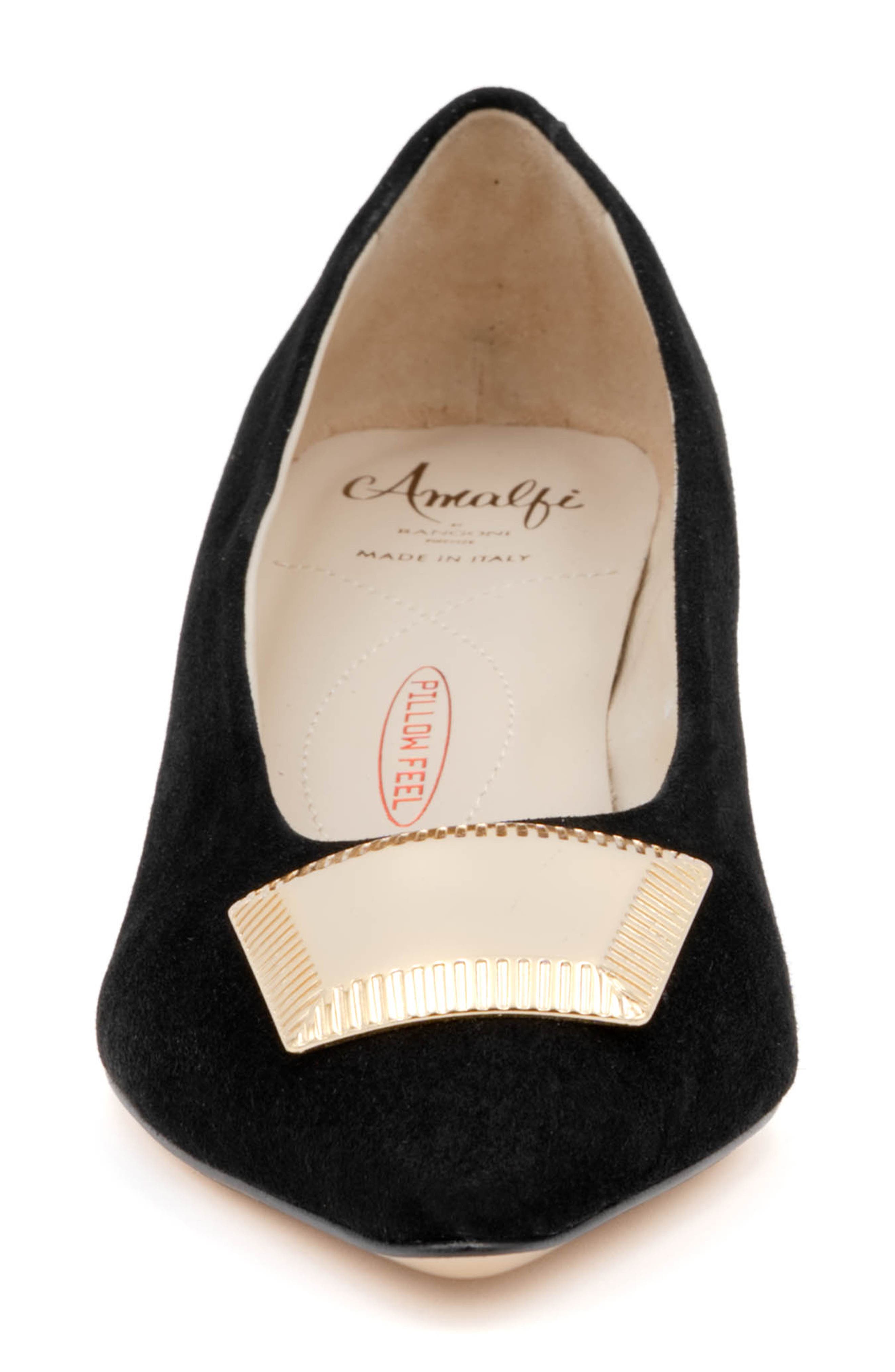 Amalfi by Rangoni Piramide Pointed Toe Pump, Alternate, color, Black Cashmer Gold Ornament