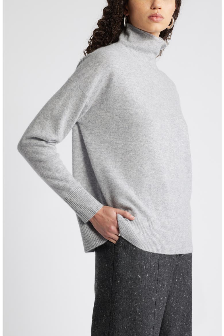 Oversize Cashmere Turtleneck Sweater, Alternate, color, GREY FORMAL