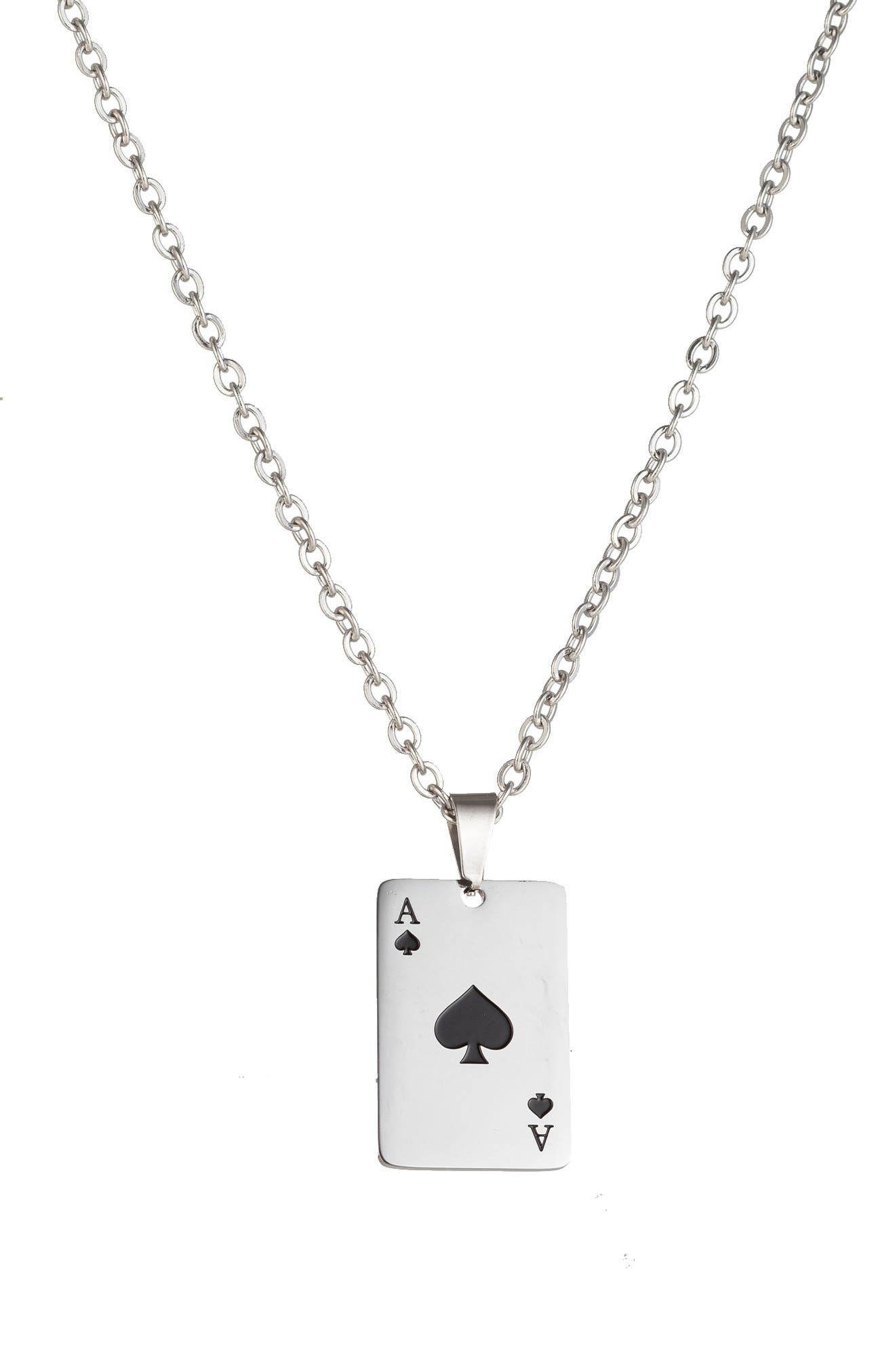 EYE CANDY LOS ANGELES Ace of Spades Pendant Necklace