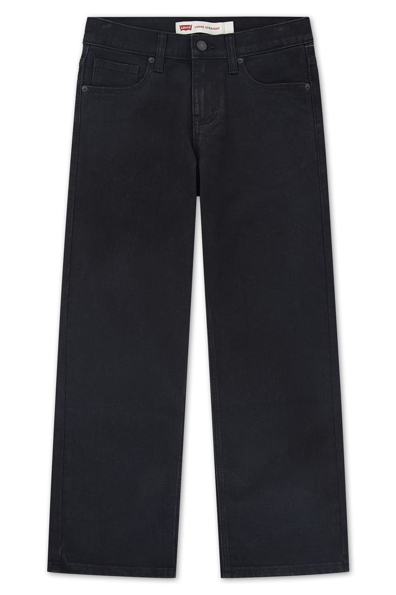 Kids' Loose Straight Fit Jeans, Main, color, BLACK STRETCH