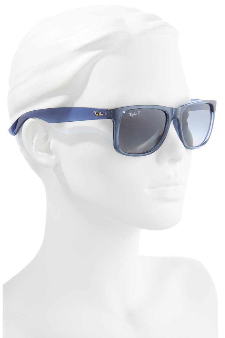 54mm Polarized Square Sunglasses, Alternate, color, TRANSPARENT BLUE