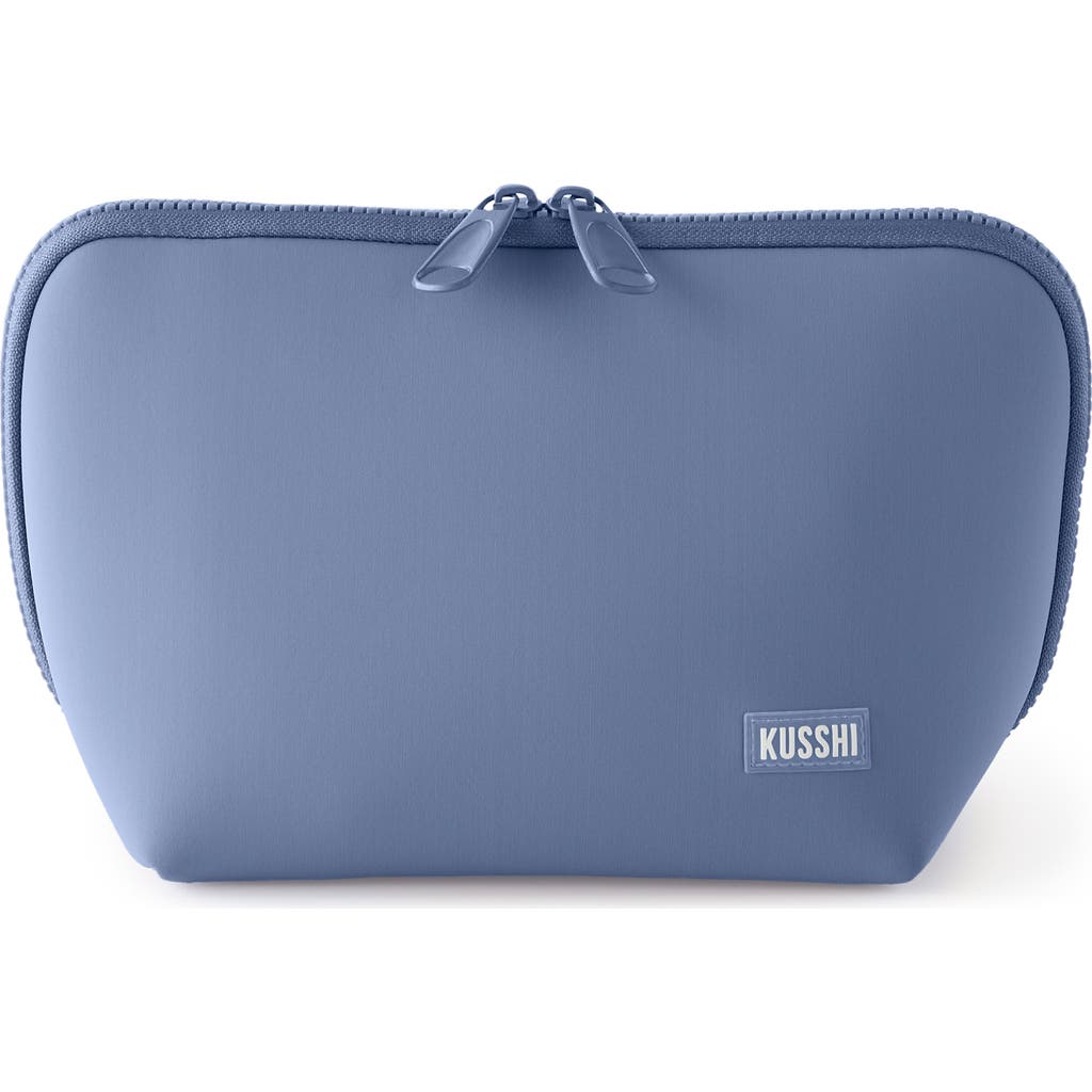 Shop Kusshi Neoprene Makeup Bag In Pearl Blue/sand Pink