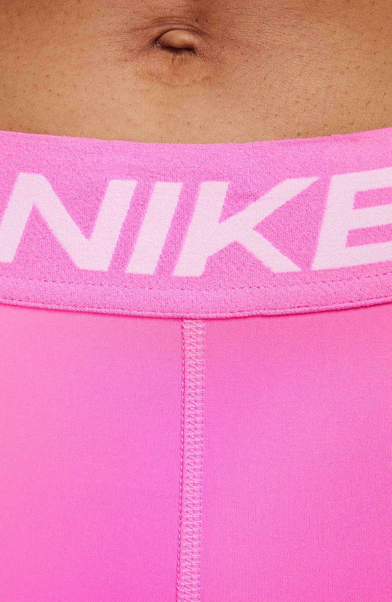 Nike Pro Mid Rise Leggings, Alternate, color, 675 Playful Pink/White