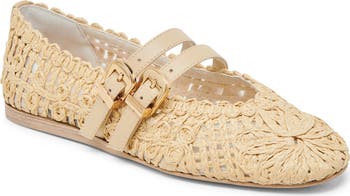 【Dolce Vita】BAYLEE SUNFLOWER フラットシューズ Dolce Vita Baylee Sunflower Raffia Flat (Women) | Nordstrom