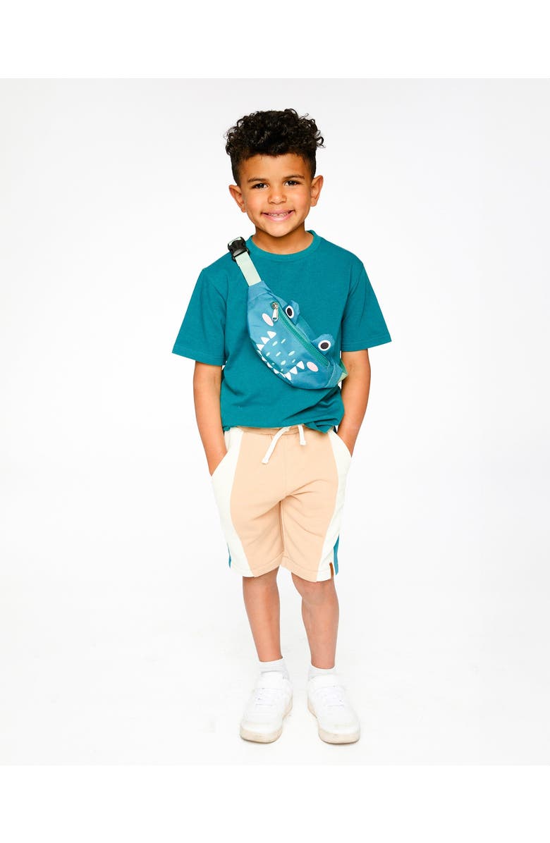 Deux par Deux Adjustable Straps Crocodile Fanny Pack, Alternate, color, Turquoise