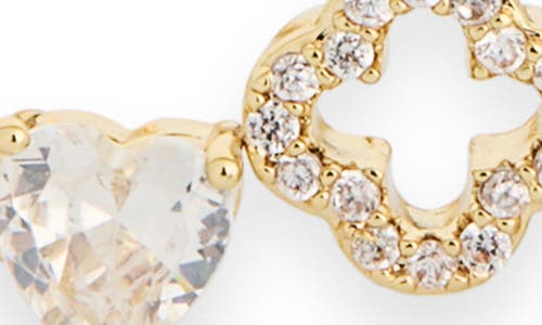 Eye Candy Los Angeles Vera Cubic Zirconia Heart Cuff Bracelet Set In Gold
