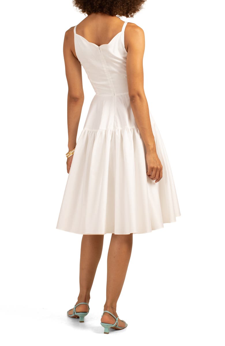 Trina Turk Bask Tiered Fit & Flare Dress, Alternate, color, White