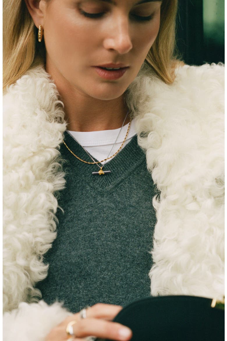 x Lucy Williams T-Bar Knot Pendant Necklace, Alternate, color, GOLD