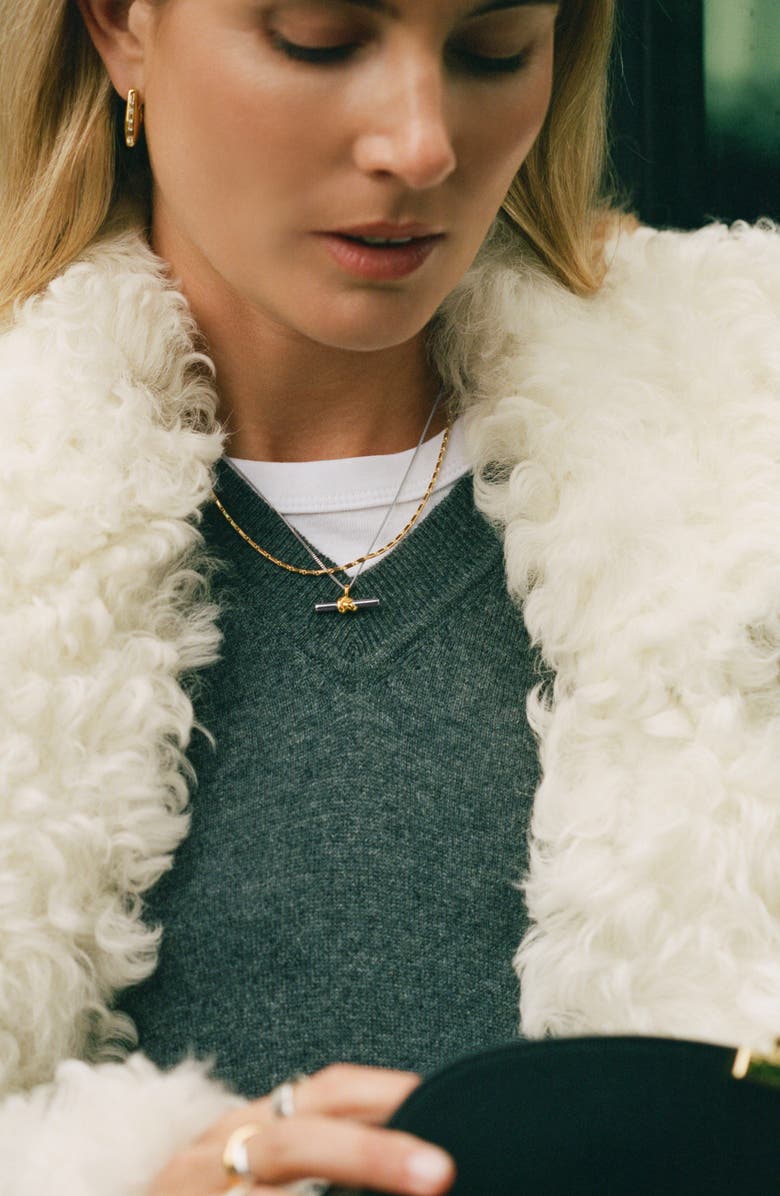 Missoma x Lucy Williams T-Bar Knot Pendant Necklace, Alternate, color, Gold