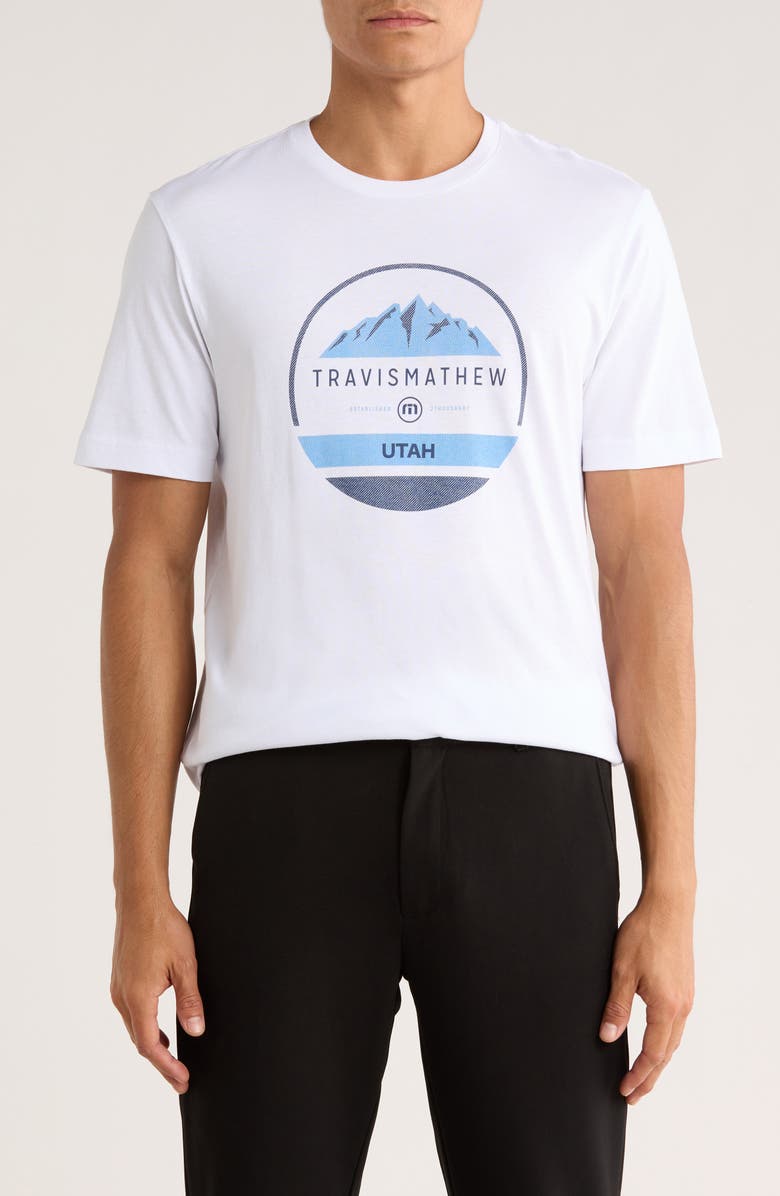 TravisMathew 2002 Games Graphic T-Shirt, Main, color, White