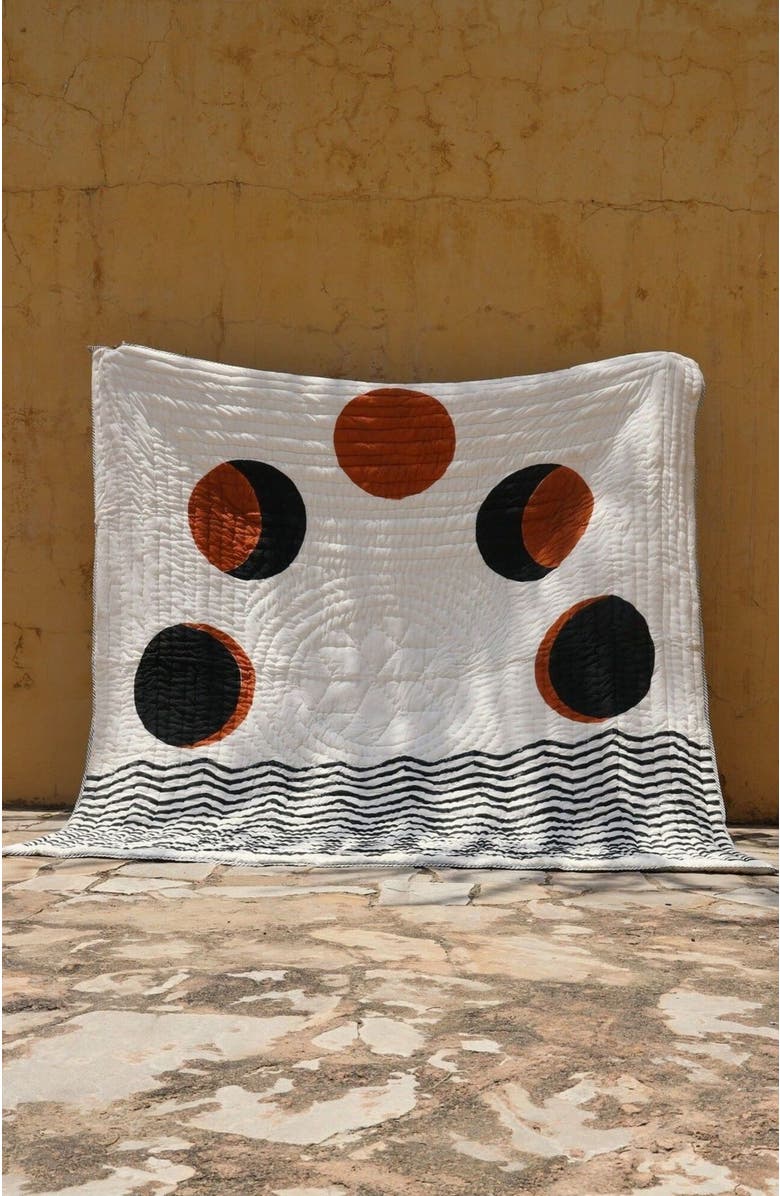 CQC LA Ascension Quilt Bedding Set With 2 Shams, Alternate, color, White, Brown