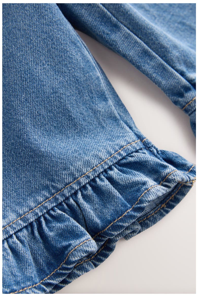 Kids' Wide Leg Frill Hem Jeans, Alternate, color, BLUE