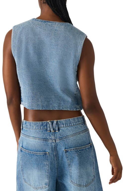Steve Madden Brea Denim Vest In Multi