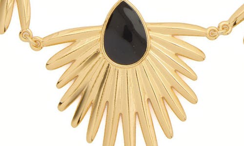 St. Moran Onyx Deco Statement Necklace In Gold