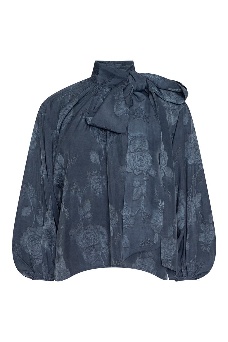 Rhett Floral Print Blouson Sleeve Shirt, Alternate, color, VINTAGE INDIGO FLORAL