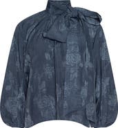 L'AGENCE Rhett Floral Print Blouson Sleeve Shirt