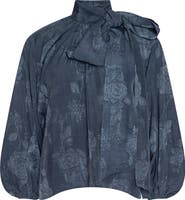 L'AGENCE Rhett Floral Print Blouson Sleeve Shirt