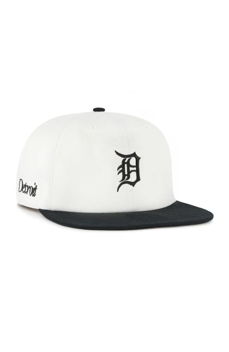 '47 Men's '47 White/Black Detroit Tigers Foundation Captain Snapback Hat, Alternate, color, 