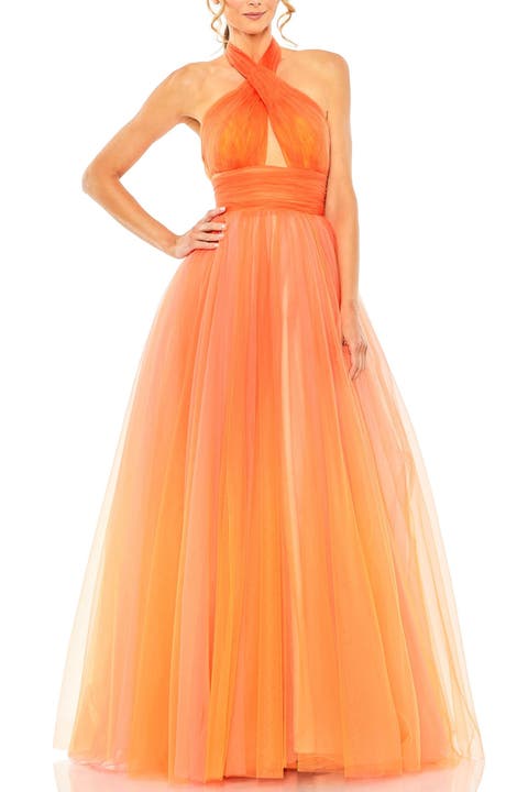 Sleeveless Cross Front Tulle Dress