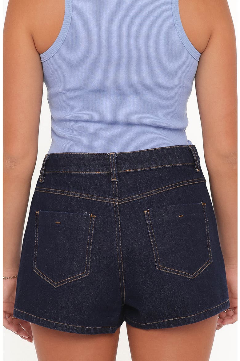 Evanna Denim Wrap Miniskort, Alternate, color, DARK WASH
