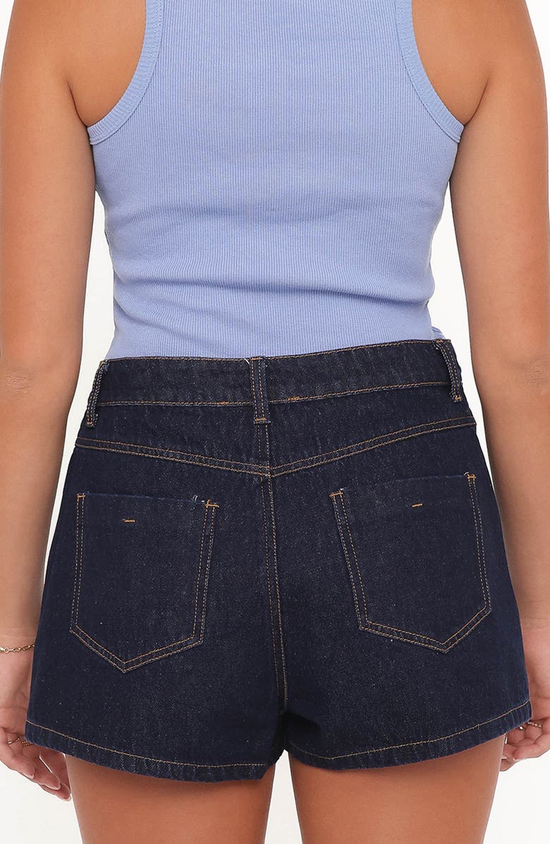 Petal & Pup Evanna Denim Wrap Miniskort, Alternate, color, Dark Wash