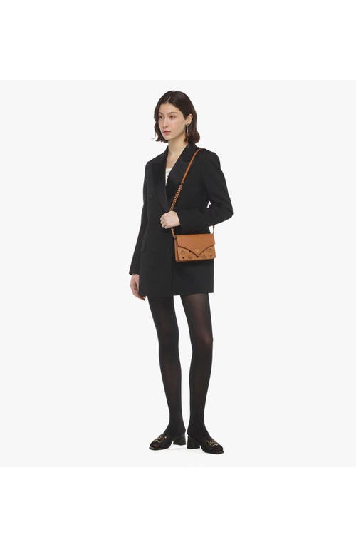 Mcm Printed Canvas Diamond Crossbody Bag In Cognac