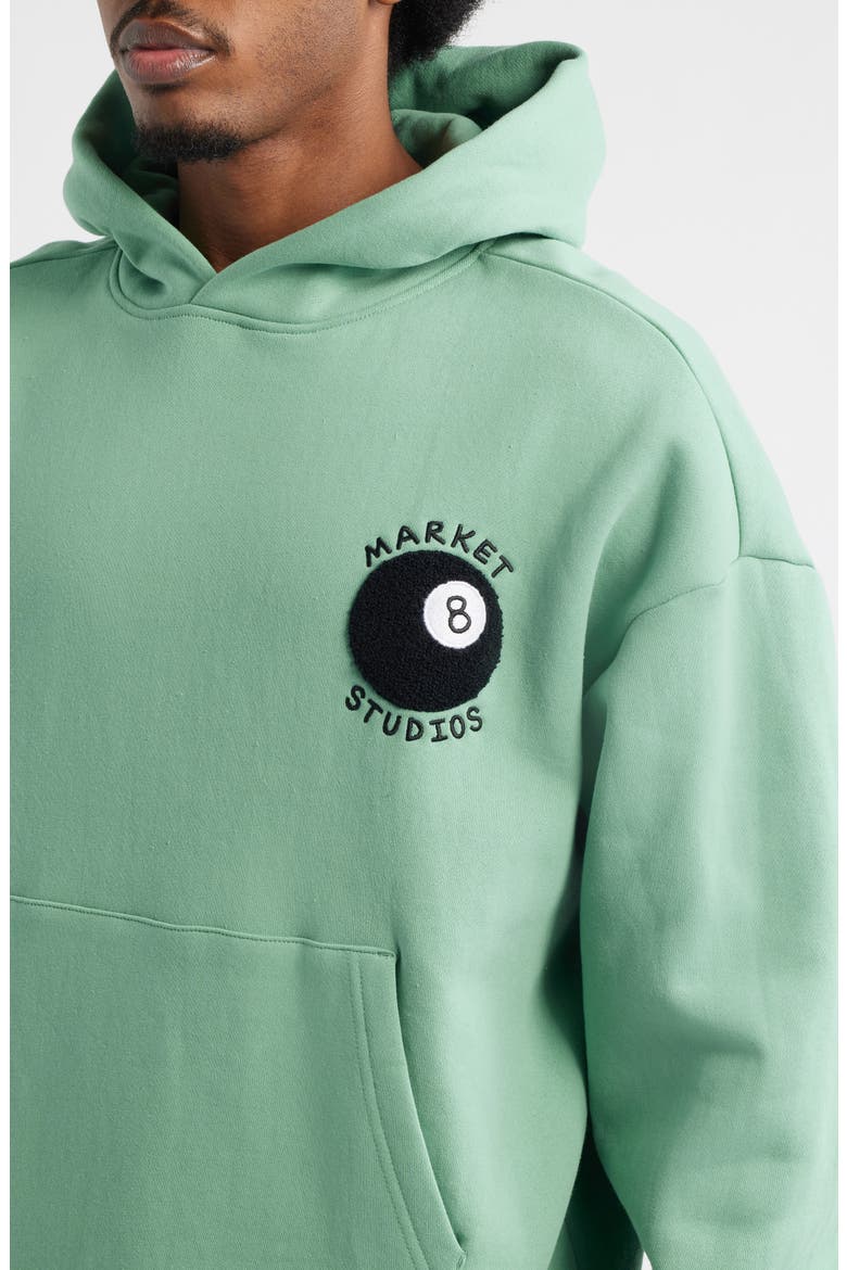 Eight Ball Embroidered Hoodie, Alternate, color, GREEN