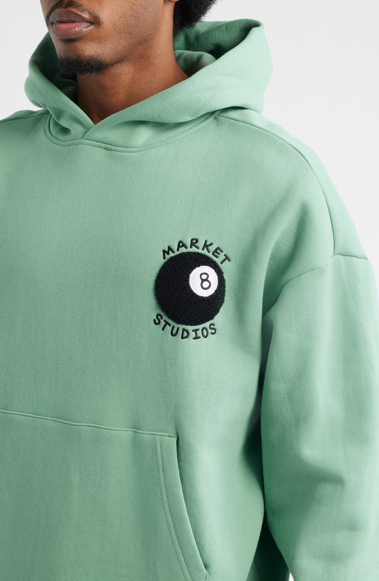 MARKET Eight Ball Embroidered Hoodie, Alternate, color, Green