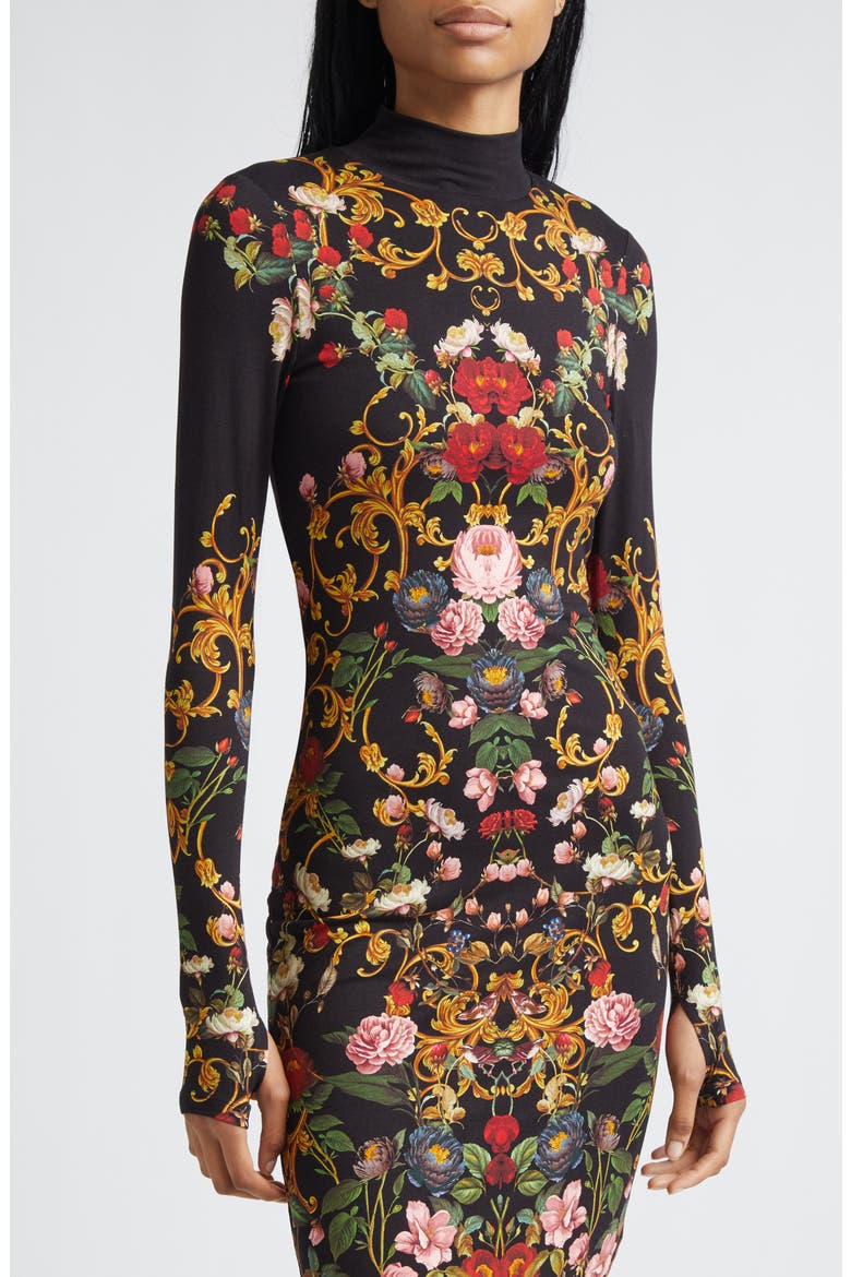 Delora Turtleneck Long Sleeve Body-Con Midi Dress, Alternate, color, EVERMINE