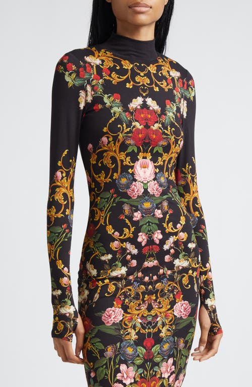 Alice And Olivia Delora Turtleneck Midi Dress Evermine In Black