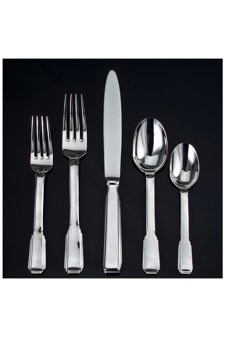 Art Deco 20-Piece Flatware Set, Alternate, color, SILVER