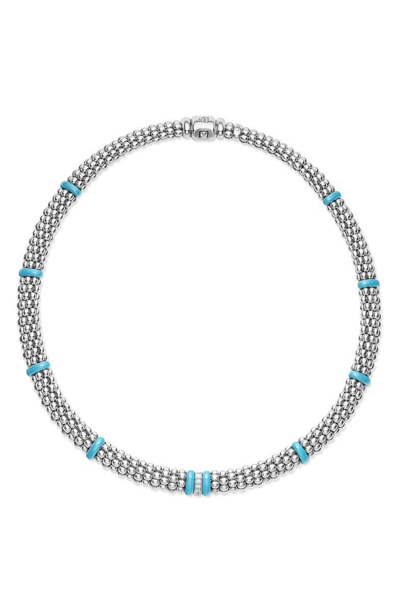 LAGOS Blue Caviar Diamond Link Necklace, Main, color, 