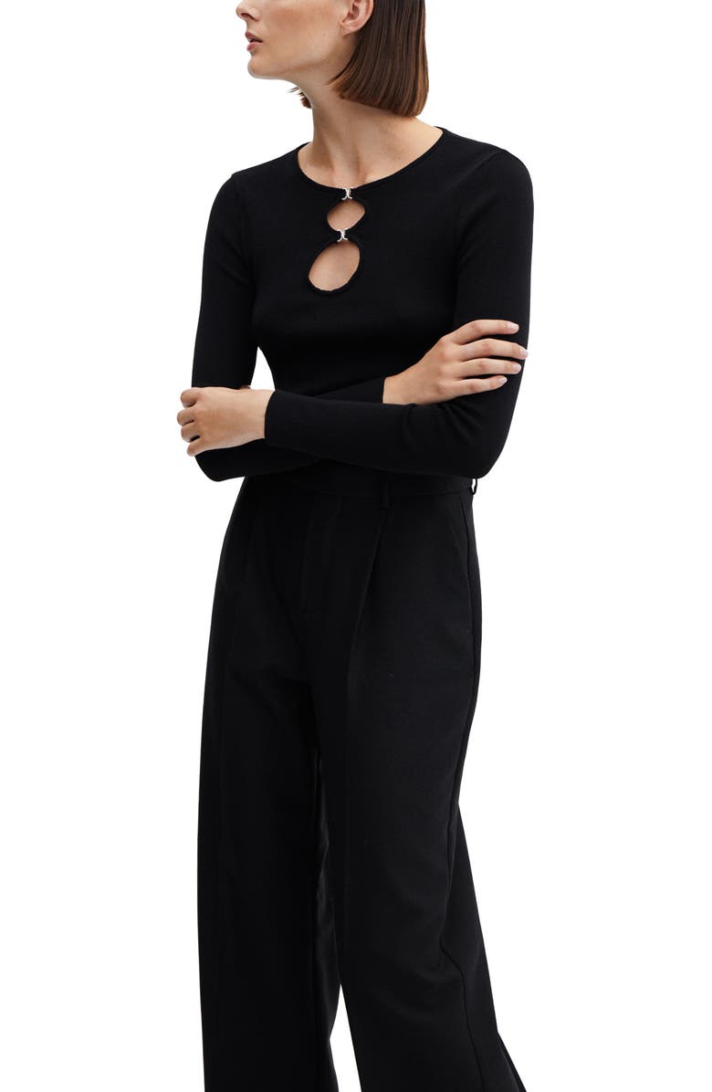 MANGO Keyhole Cutout Sweater, Alternate, color, 